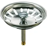 keenberk Siebkorb Ø 81mm mit Hubstange Ø 8 x 53mm Bis 62mm incl. Dichtung Ø 43mm, Passend für Küchenspülen Mit Excenterbedienung, 3 1/2 Zoll Ablaufventil - Z.b. Teka Spülen