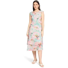 Betty Barclay Chiffonkleid mit Bindegürtel Mint/Rosé 48