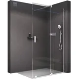 Bernstein Walk In Dusche mit Schiebetür 140cm NT101 Klarglas 8mm ESG Sicherheitsglas Nano Beschichtung Duschabtrennung Duschwand Duschtrennwand Echtglas-Dusche