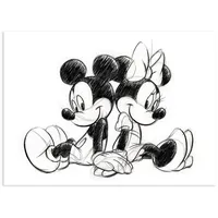 Disney Mickey Minnie Sketch Sitting 70x50 cm