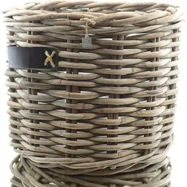 Van der Leeden Rattan Übertopf Ø 50 x 45 cm Grau
