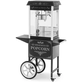 Royal Catering Popcornmaschine mit Wagen Retro-Design Fun Kitchen, schwarz