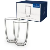 Villeroy & Boch Artesano Hot & Cold Beverages Doppelwandige Gläser, Latte Macchiato, Cappuccino Tassen Set 2 Stück, Kaffeebecher, Becher, Heißgetränkebecher, Teetassen, Glastassen Heiße Getränke