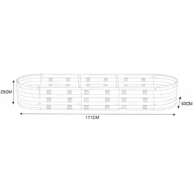 casa.pro Pflanzbeet Alfedena Oval 171 x 50 x 25 cm