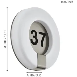 EGLO Hausnummernleuchte 98145 Silber/Weiß