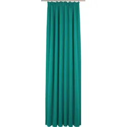 Vorhang ADAM "Uni Collection" Gr. 1, blau (petrol), B:145cm H:145cm, Baumwolle (Bio-Baumwolle), Gardinen