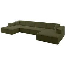 altdecor Eckcouch Polyester 6-Sitzer Grün