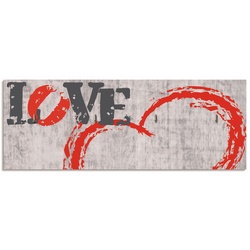 Hakenleiste ARTLAND „Liebe ist…“ Hakenleisten Gr. B/H/T: 40 cm x 14,8 cm x 1,6 cm, grau Haken MDF