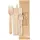 Duni Messer, Gabel, Löffel, braune Serviette, 16/16,5/11 cm Natürlich, 250 Stk/Krt (250 x 1 Stk)