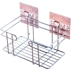 Duschablage SANILO "Home", braun (edelstahlfarben, braun), B:22,8cm H:10,5cm T:14cm, Edelstahl, Regale, Haken mit Bildmotiv