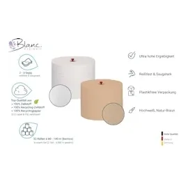 Blanc HYGIENIC Toilettenpapier Blanc Long Life 2&3-lagig 100% Zellstoff 1 x 100 St.