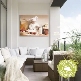ARTland Wanddeko Wandbild Alu Verbundplatte für Innen & Outdoor Bild Küchenbilder Koch Backen", Landhausstil Kochen Baby Süß U1UD