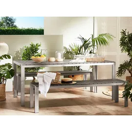 Beliani Gartenmöbel Set 6-tlg. Grau/Silber