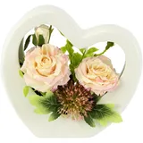 I.GE.A. Kunstblume I.GE.A. "Rosenarrangement", rosa (hellrosa), B:22cm H:20cm L:20cm, Kunstpflanzen, In Keramikvase