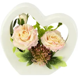 I.GE.A. Kunstblume I.GE.A. "Rosenarrangement", rosa (hellrosa), B:22cm H:20cm L:20cm, Kunstpflanzen, In Keramikvase