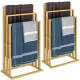 CASARIA CASARIA® 2er Set Handtuchhalter Bambus Handtuchständer Freistehend