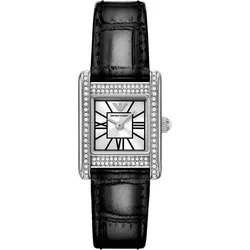 Quarzuhr EMPORIO ARMANI, schwarz, Armbanduhren, Damen, Armbanduhr, Damenuhr, Edelstahlarmband, analog