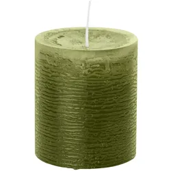 Wiedemann Kerzen Olive Rustic Kerzen, durchgefärbte Stumpenkerzen inkl. ASF 130 x 68 mm