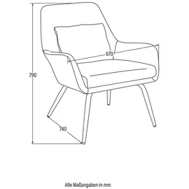 Home Deluxe Lounge-Sessel ORION Polyester 79 x 67 x 74 cm Beige
