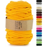 Netuno 1x Makramee Garn Dunkelgelb 9 mm 50 m Baumwollkordel mit Polyesterkern Dickes Garn Makramee Kordel aus Baumwolle Kordelband Naturkordel Makramee Kordel Makramee Faden Cotton Cord Macrame