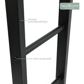 holz4home Kaminholzregal Metall 150 x 25 x 40 cm inkl. Ofenhandschuh Schwarz