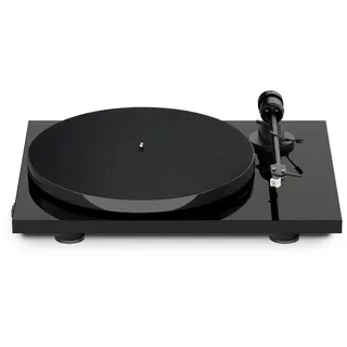 Pro-Ject E1, Plug & Play Einsteiger Plattenspieler mit elektronischer Geschwindigkeitsumschaltung, Auflagekraft und Anti-Skating voreingestellt (AT3600L, Schwarz)