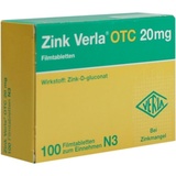 VERLA Zink Verla OTC 20 mg Filmtabletten 100 St.