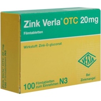 VERLA Zink Verla OTC 20 mg Filmtabletten 100 St.