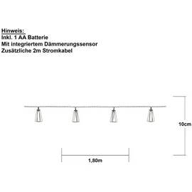 Star Trading LED-Solar-Lichterkette 'Eddy', 10 ww LED, Metall