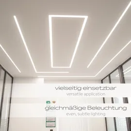 HEXIM LED Trockenbauprofil Alu Unterputzprofil LED Profil (2 Meter / 1 Profil) inkl. Abdeckung opal Trockenbauleiste Einbauprofil Schiene Decke Wan... / Blau