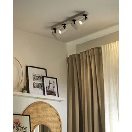 Beliani Klip 4-flammig rund weiß schwarz Metall