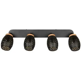 Trio Bidar 4-flg. Metall Schwarz matt/goldfarbig