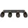 Trio Bidar 4-flg. Metall Schwarz matt/goldfarbig