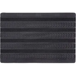 Fußmatte ASTRA "Rubic329", schwarz, B:45cm H:8mm L:75cm, Gummi, Teppiche, Gummi Fussmatte mit Rillen, rutschfest