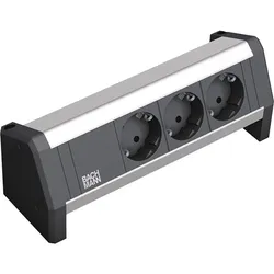 Bachmann Steckdosenleiste 3-fach schwarz DESK 902.0048 35° IP20
