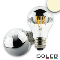 ISOLED LED Spiegelkopf-Filament Birnenform, E27, 4W 2700K 340lm 360°, nicht dimmbar, Silber / klar ISO-112595