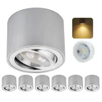 Sweet Led 6x Aufbauspot Alu Gebürstet – flach &
