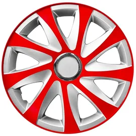 NRM Radzierblende Drift EXTRA Silber/rot 14 Zoll 4er Set