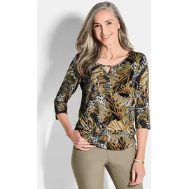 GOLDNER Viskosebluse mit Allover-Leo-Druck in honig gemustert), | Gr.: 42