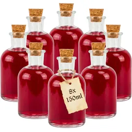 Relaxdays Glasflasche 150 ml 8 St.