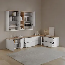 livinity® WOHNWAND Piave Weiß/Sonoma 3 Teile