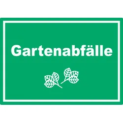 Gartenabfälle Mülltrennung Aufkleber Text Symbol Blätter Garten A7 (74x105mm)