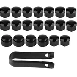 Radbolzen Kappen 17mm, Universal Radschraubenkappen 17mm Schutzkappen Radmutter Felgenabdeckung Staubschutzkappen 20 Stk. Autorad Selbstnabe Schraubenschutz Diebstahlschutzkappe(Schwarz)