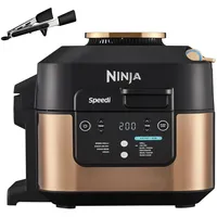 Ninja Speedi Multikocher, 5,7L, 10-in-1 Multicooker, Airfryer Heißluftfritteuse, Slow Cooker Langsamkochen, Grillen, Backen, Schwarz & Kupfer ON400EUCP