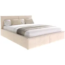 Fdm Polsterbett, beige Holzwerkstoff, Birke, 160x200 cm, Schlafzimmer, Betten, Polsterbetten
