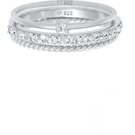 Elli Ring 925 Silber Ring Set mit Kristallen von SwarovskiSchmuck Gr.: 64