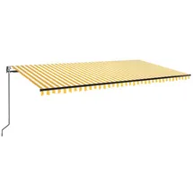 vidaXL Automatische Markise mit LED & Windsensor 600x350 cm Gelb/Weiß