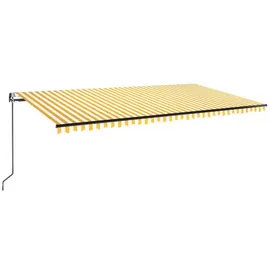 vidaXL Automatische Markise mit LED & Windsensor 600x350 cm Gelb/Weiß
