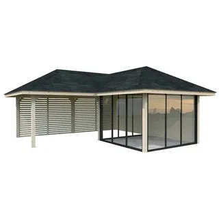 Palmako Pavillon Bianca 24,9 m2 Set 211 Slide - 28 mm naturbelassen