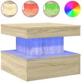 vidaXL Couchtisch mit LED-Leuchten Sonoma-Eiche 50x50x40 cm
